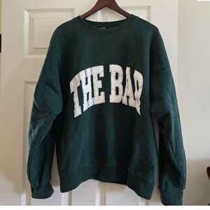 The Bar Crewneck Sweatshirt Hunter  Green size large